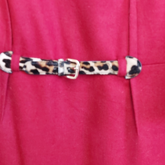 PAULE KA Red Belted Virgin Wool Mini Dress Size 44 - Picture 10 of 11